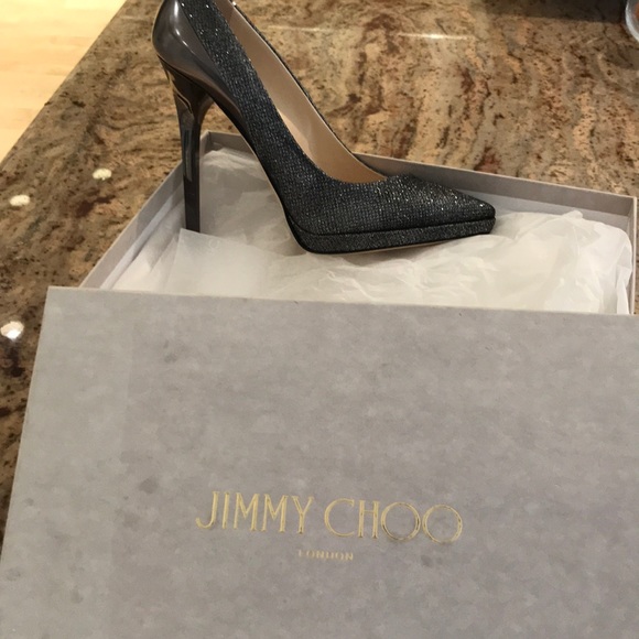 Jimmy Choo Ellis 120 Glitter Platform Pump - Picture 2 of 5